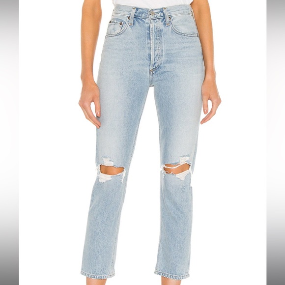 AGOLDE Riley Jeans High Rise Crop Distressed - Picture 4 of 6